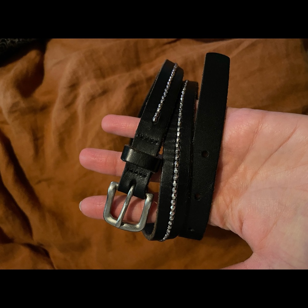 Black leather belt